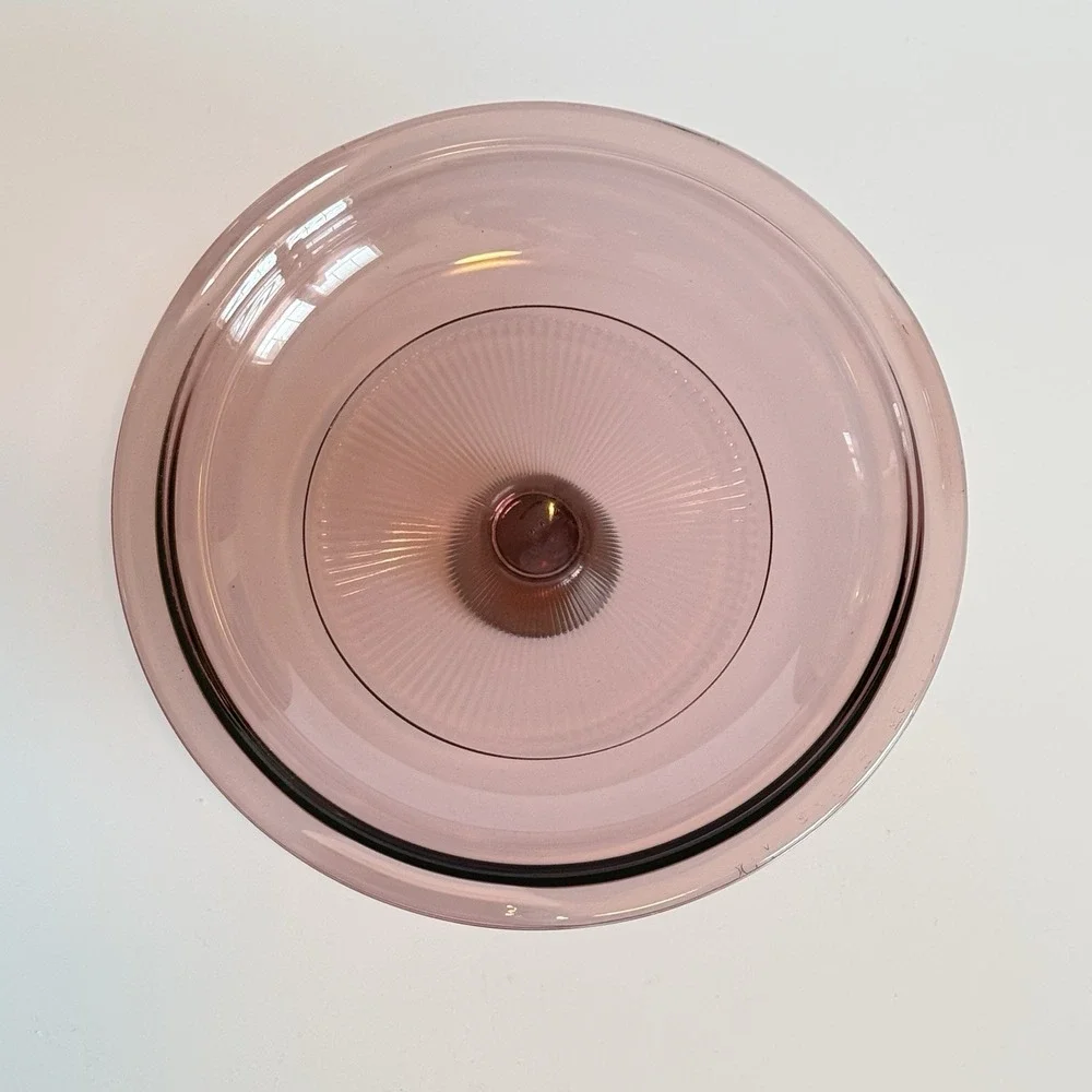 Vintage Pyrex Cranberry Glass‎ Lid 7